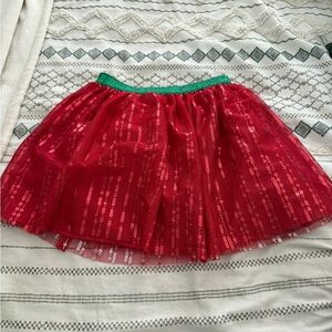 Holiday Time Red and Green Kids Skirt